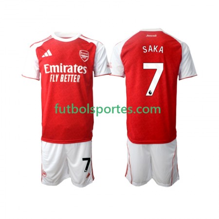 Camiseta Arsenal Bukayo Saka 7 Niño Primera Equipación 2025/2026